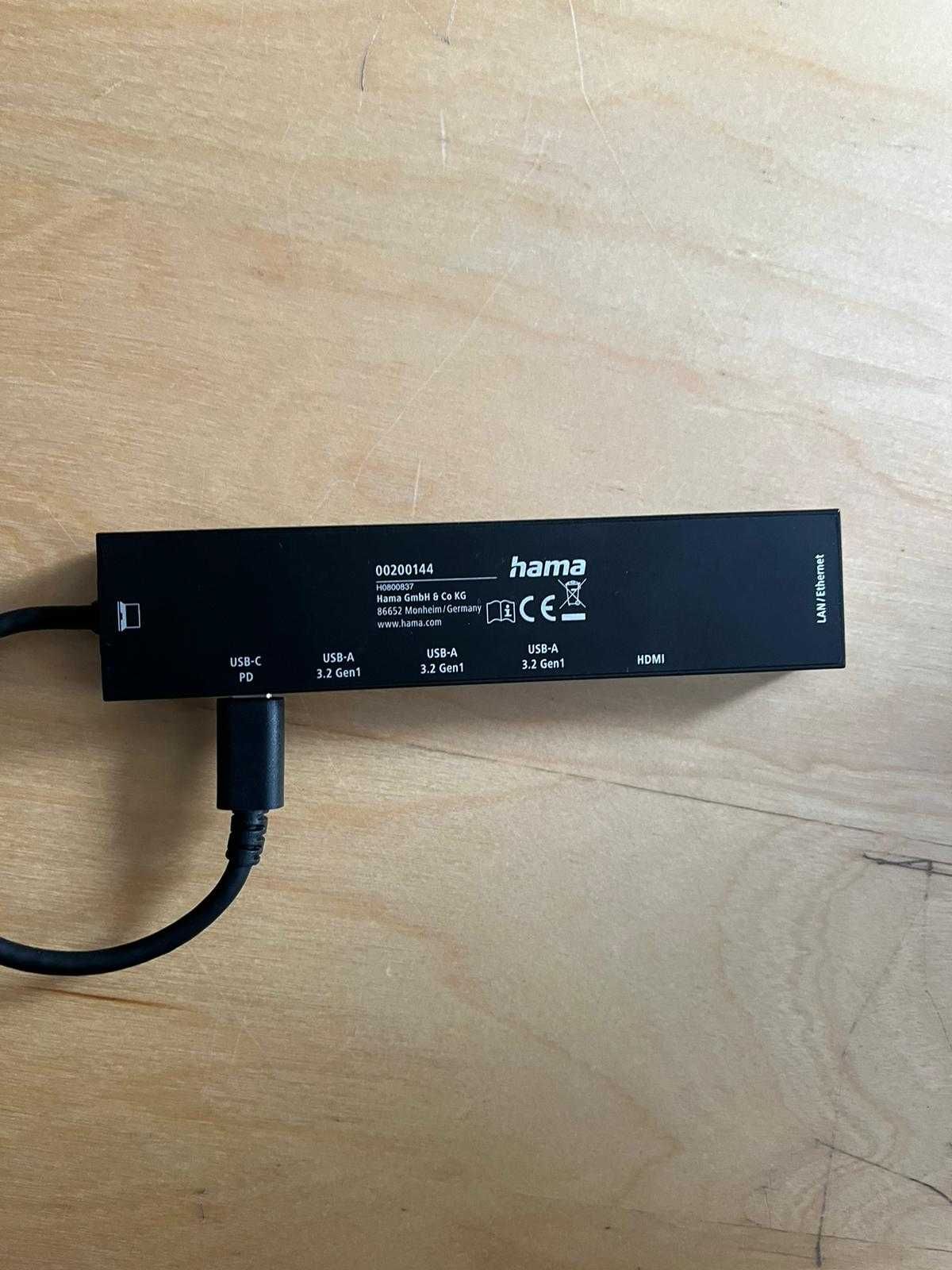 Hama USB-C-Hub, 6 Ports, 3x USB-A, USB-C, HDMI, LAN / Ethernet