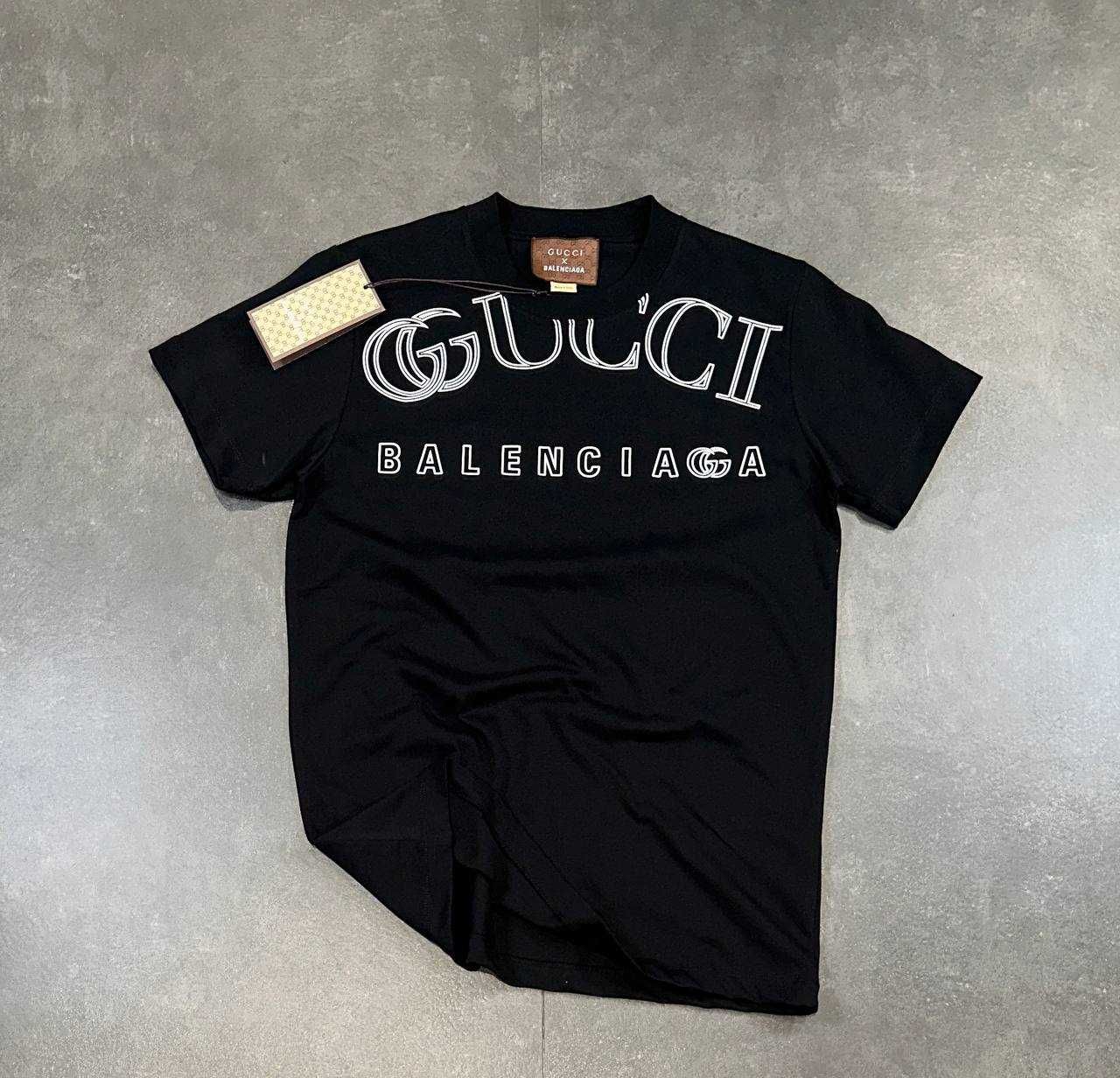 Мъжка тениска Gucci x Balenciaga в черно и в бяло