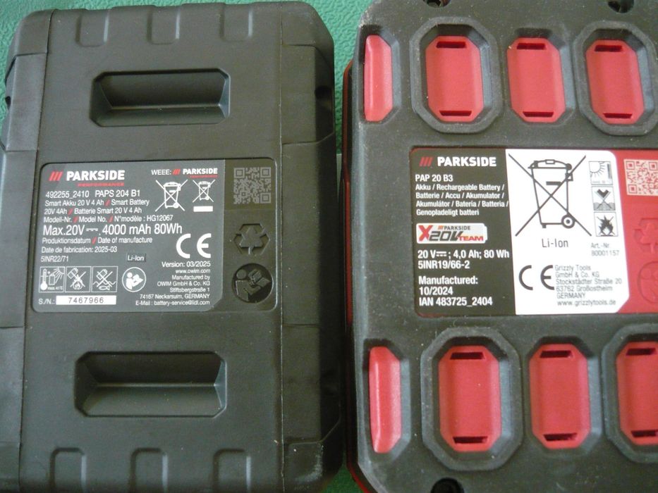 Baterie acumulator Parkside 20 V, 2/4/8 Ah Performance smart bluetooth