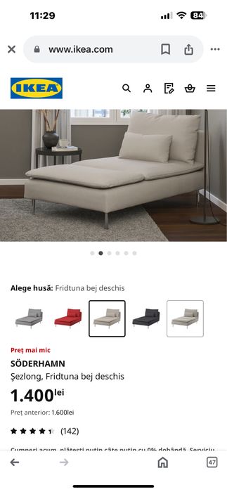 Şezlong,canapea Fridtuna bej deschis