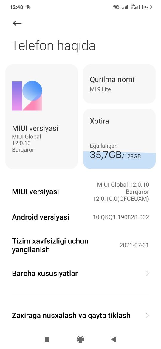 Xiomi mi 9 sotiladi