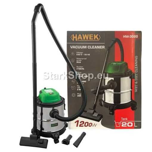 Прахосмукачка за Сухо и Мокро Почистване 20л HAWEK 1200W  3 Накрайника