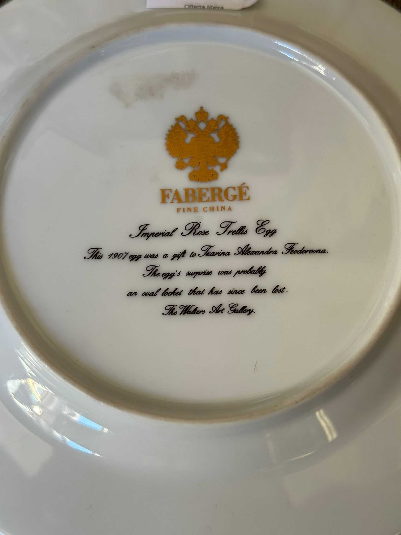 Platou Fabergé din porțelan, cca. 1990
