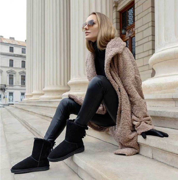 Ghete / cizme tip UGG bailey bow ( cu funde) - piele naturala - 35-40