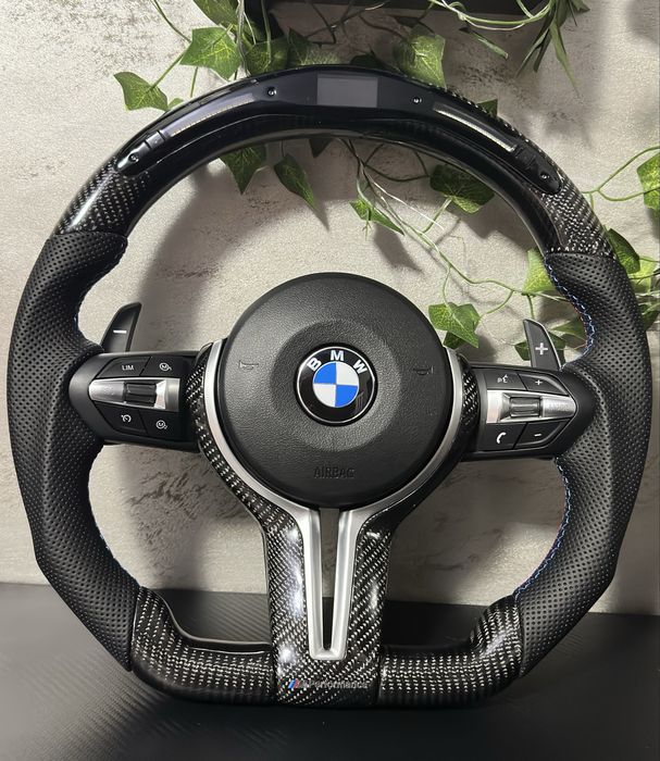 Volan BMW M Sport Carbon cu LED-uri si Airbag Inc.– F10 F01 F02 F06etc