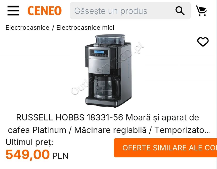 Russell Hobbs Platinum Mill & Brew - Ediție Limitată