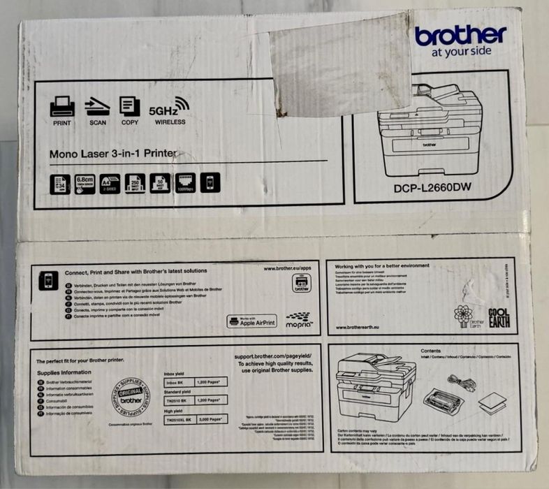 Imprimantă multifuncțională laser Brother DCP‑L2660DW Wi‑Fi A4 Noua