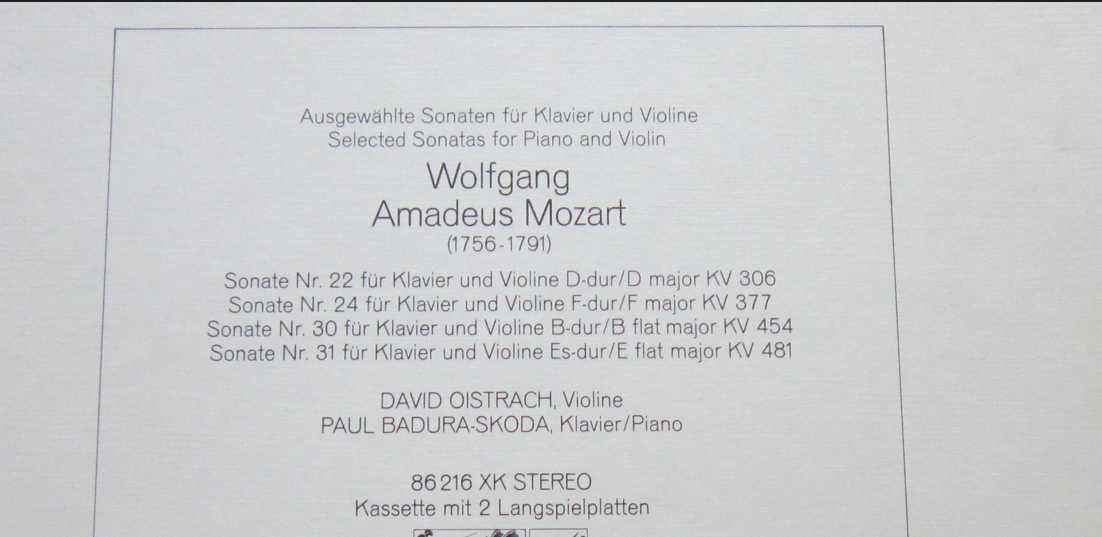 rar Mozart -Sonate pt.Pian si Vioara-David Oistrach, Paul Badura-Skoda