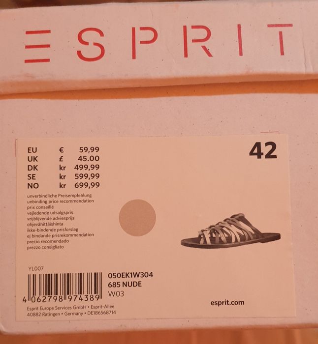 Дамски чехли 42 Естествена кожа ESPRIT