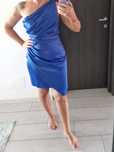 Rochie albastru royal eleganta din satin marime M