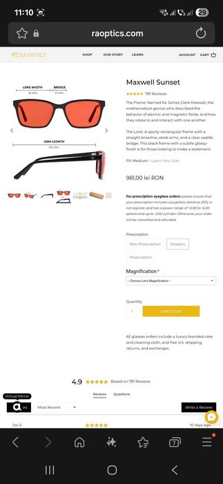 ochelari soare RA Optics Rosii deosebiti