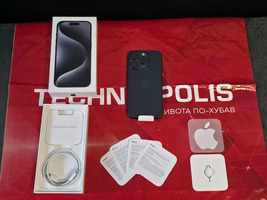КАТО НОВ 512GB iPhone 15 Pro Гаранция от Технополис до 2025 Blue / Син