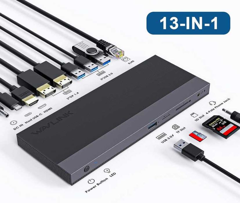 Wavlink WL-UMD01 докинг станция 3 дисплея