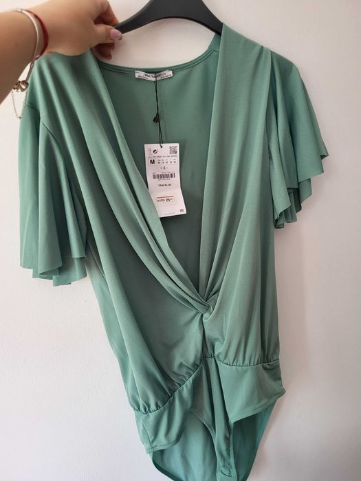 Body Zara, culoare verde