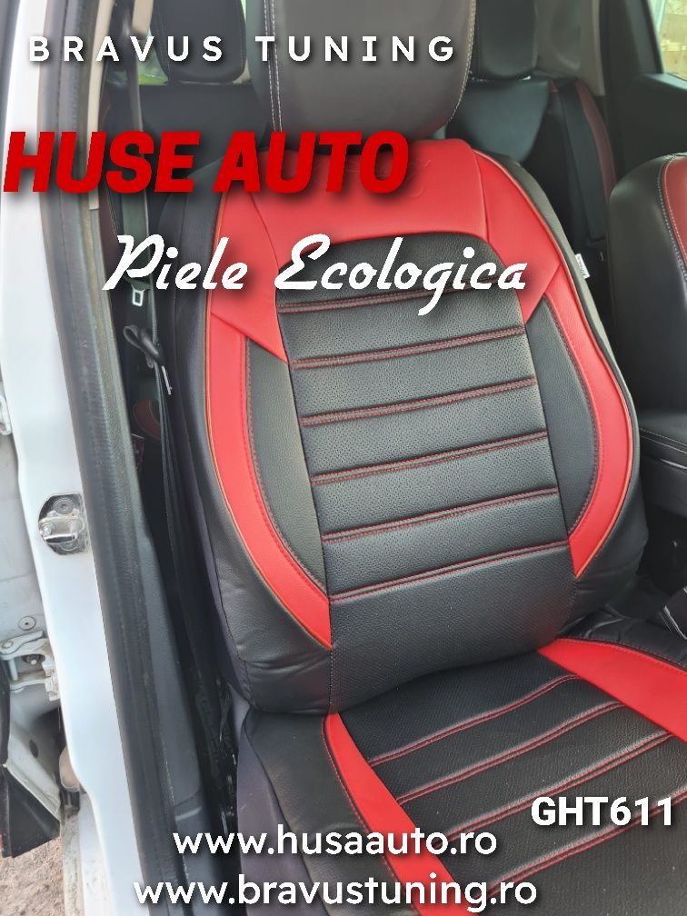 Huse scaun auto Piele Perforata Ecologica set complet Skoda,Audi,Ford