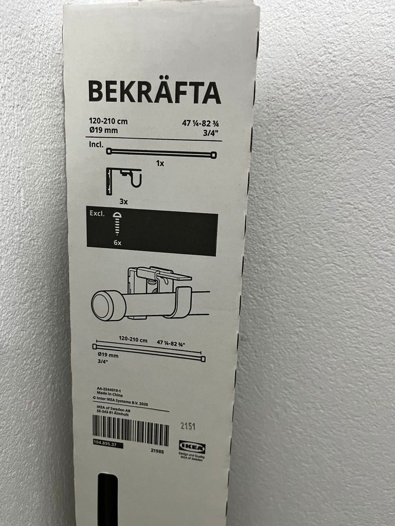 Vand 2 seturi de baghete pentru perdea Ikea BEKRÄFTA