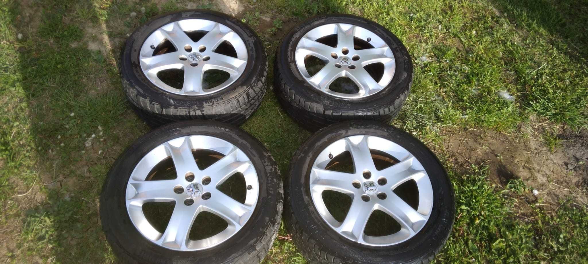 Jante PEUGEOT, 17" originale 215 55 17 cu cauciucuri IMPECABILE