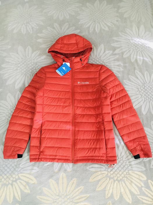 Оригинальный пуховик изUSA COLUMBIA яркокрасный цвет подарок бесплатно
