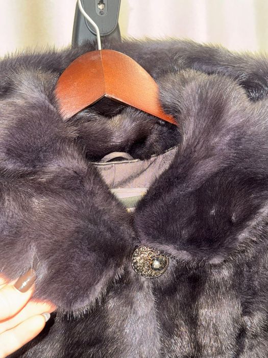 Шуба норковая серая 95 см 42-44(46)