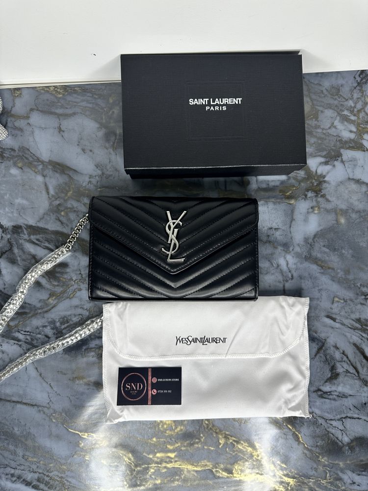 Geanta de lux YSL Saint Laurent piele naturala 100% cutie cadou