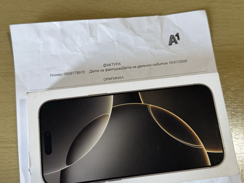 ЗАПЕЧАТАН 512GB iPhone 16 Pro Max A1 Гаранция до 2027 г. Natural