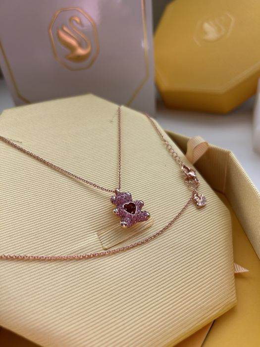 Swarovski - колие Teddy / Розово мече ( НОВО )