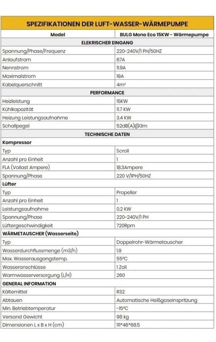 Термопомпи  5 KW, 7,1 KW, 11 KW, 15 KW, 19 KW, 23 KW