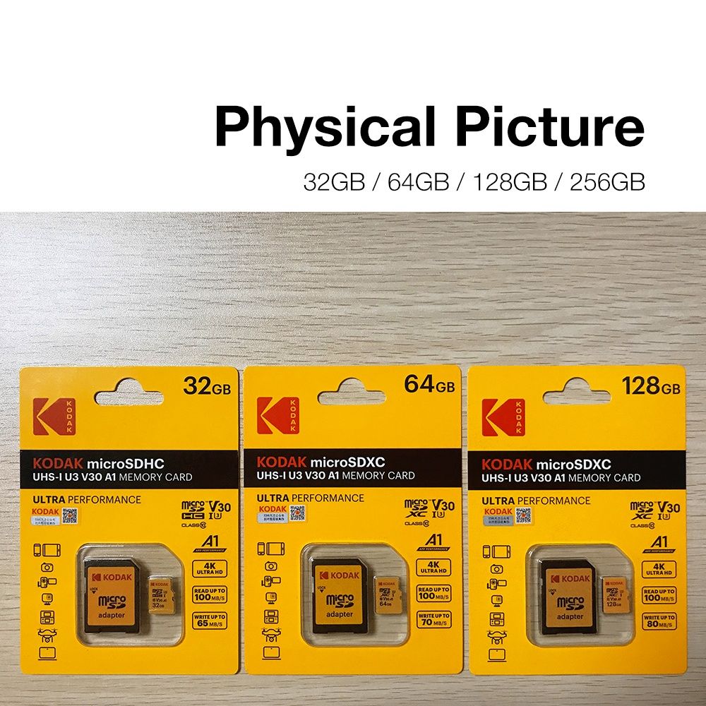 Kodak Original Micro SDXC+TF Card 64GB Class 10 U3 A1 V30 (с адаптер)