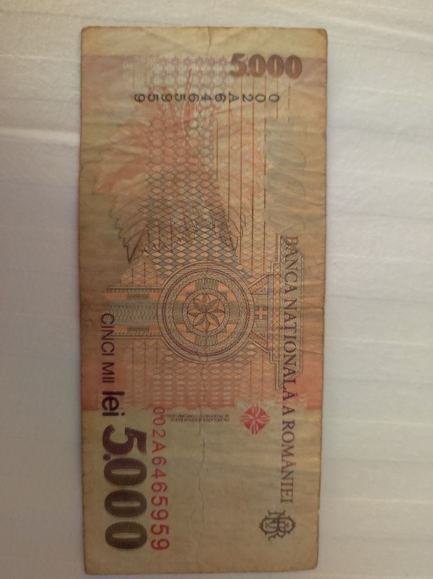 Vând bancnota veche 5000 lei, an 1998