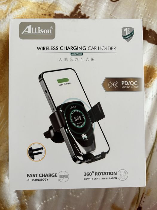 Поставка за телефон за кола с безжично зареждане