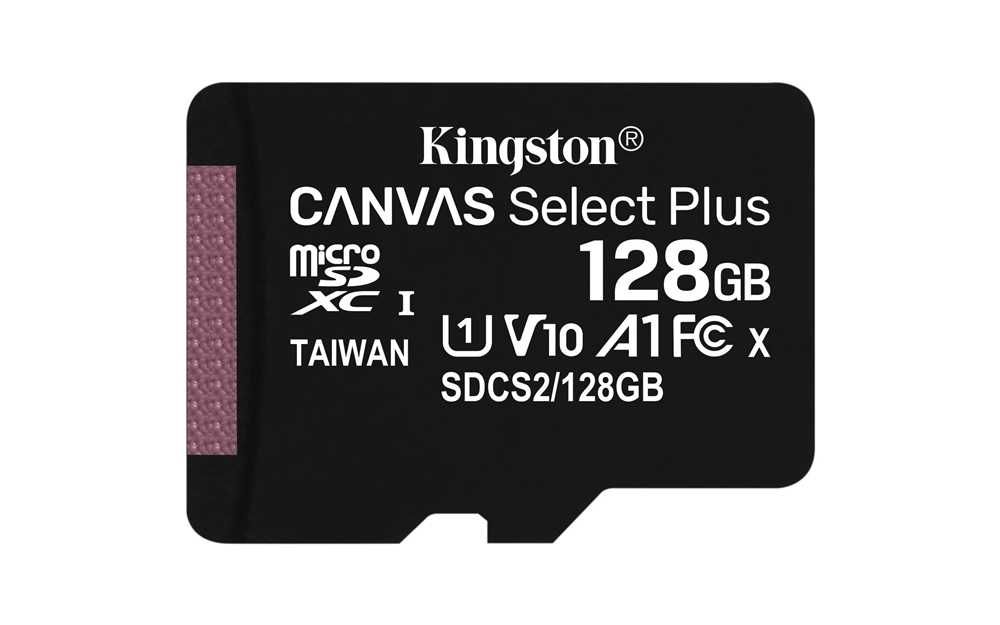ФЛАШ КАРТА MicroSD 128 GB Kingston + SD адаптер клас 10 Canvas Plus