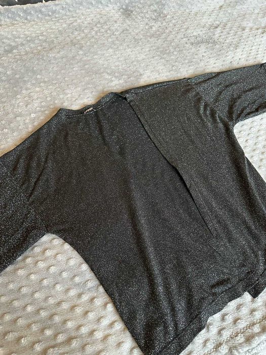 Sparkly Black Cardigan | Short Sleeve | Size L-XL