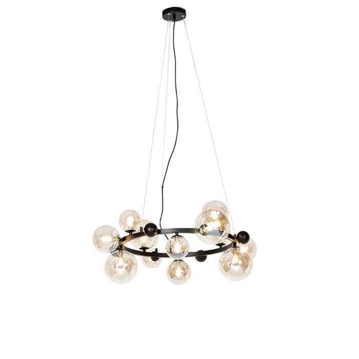 Дизайнерска лампа с кехлибарени балони