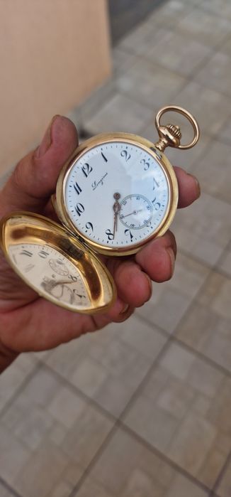 Longines ceas buzunar vintage aur 14k piesa de colectie 3 capace