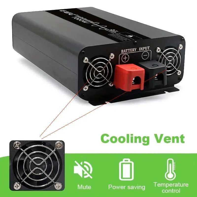 Инвертор EAFC 7000 W, чиста синусоида, DC 12V до AC 220V 50HZ
