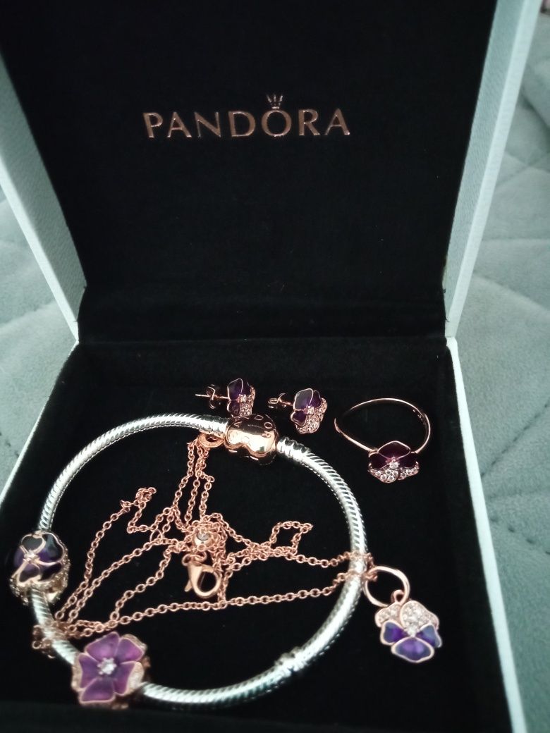 Set Pandora,argint ,auriu rose