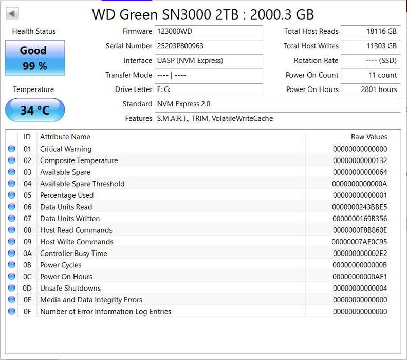 Vand ssd 2tb WD Green SN3000 NVME M.2