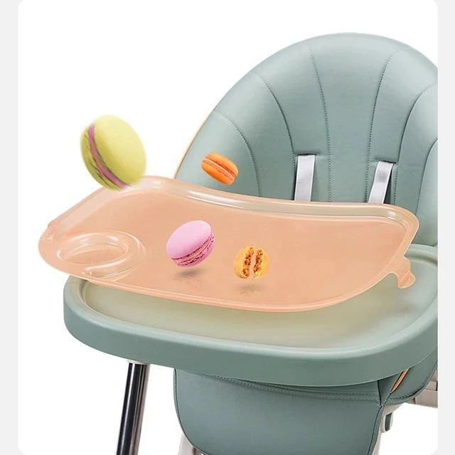 Scaun de masa pentru copii ergonomic, culoare bej, pliabil cu roti