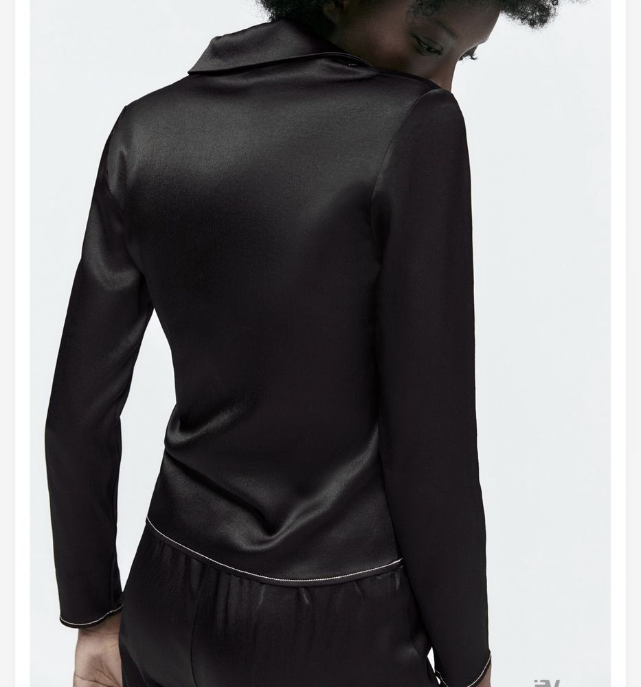 Bluza neagra Satin Zara M. Noua cu eticheta