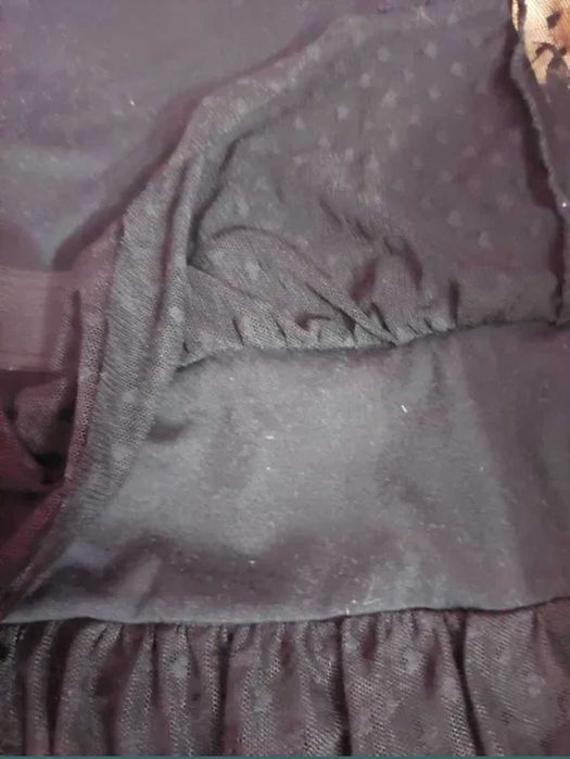 Rochie cu volane voal imprimeu inimioare