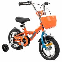 Bicicleta 14 inch cu roti ajutatoare si cosulet Makani Bentu Orange
