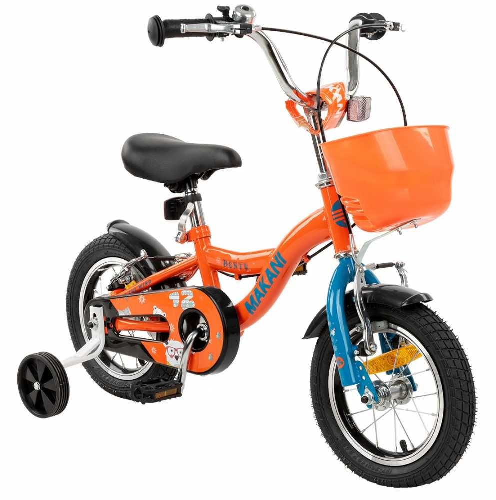 Bicicleta 14 inch cu roti ajutatoare si cosulet Makani Bentu Orange