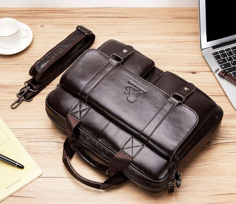 Межская сумка для ноутбука из 100% натуральной кожи портфель мужской