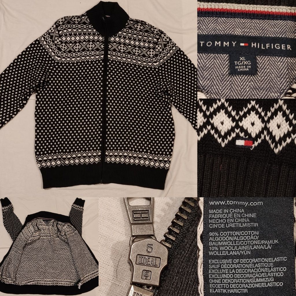 Tommy Hilfiger pulover  XL 90%bumbac cardigan jacheta fermoar