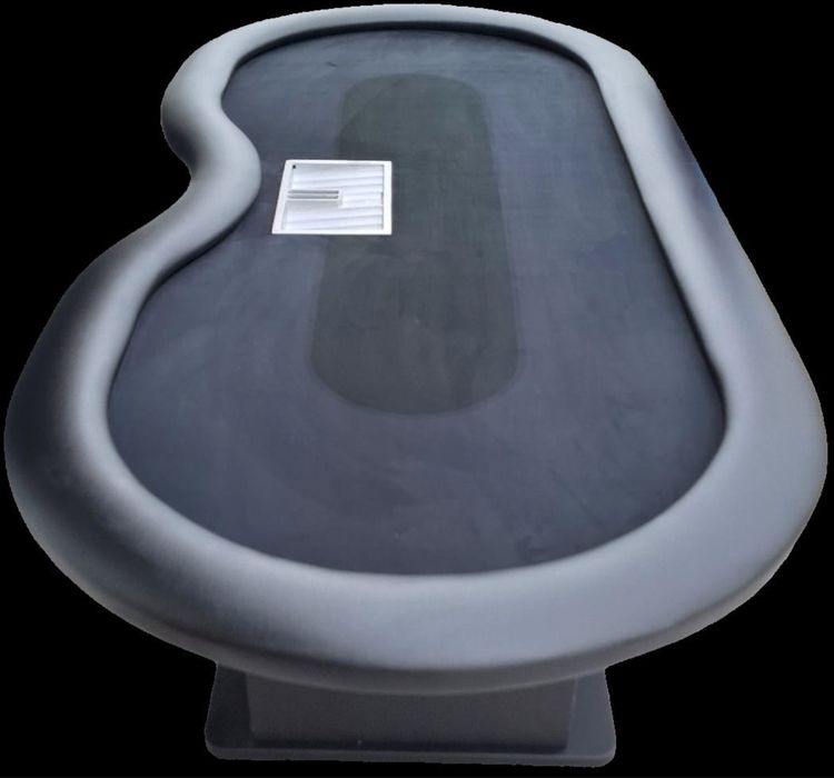 Masa Poker full black leather cu jetoniera metalica Casino stoc
