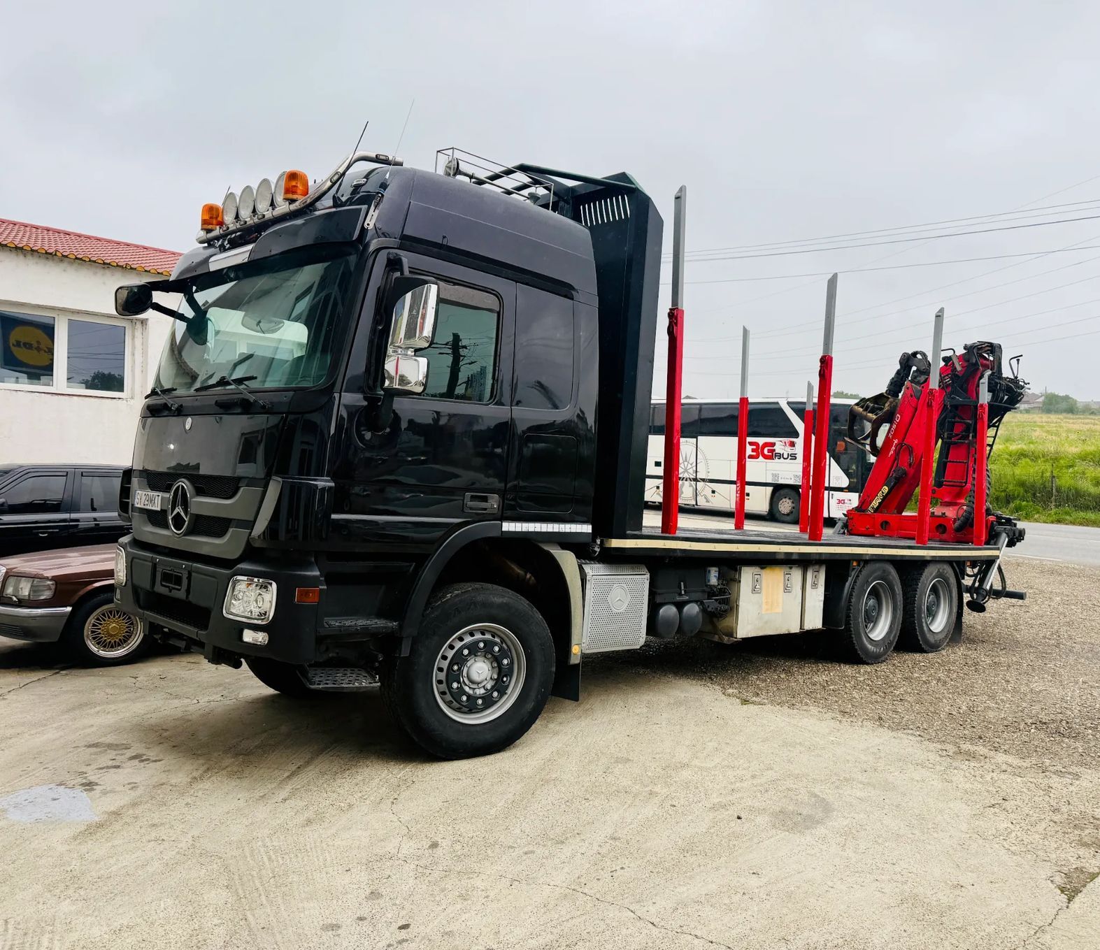 Mercedes-Benz Actros Macara Epsilon Q 150 Z, forestier, transport lemn