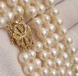 colier triplu perle naturale inchizatoare aur 14k cu diamante naturale