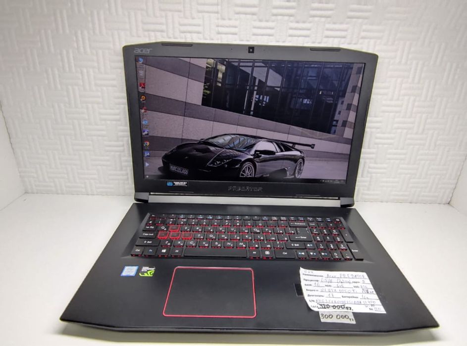 Acer Predator Helios 300 /Core i5/16gb RAM/256gb SSD/1tb HDD/Gtx1050ti