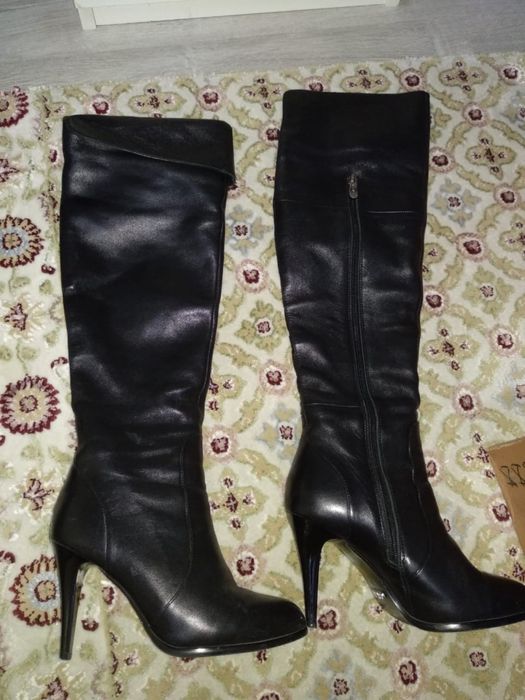 Кожанные зимние сапоги