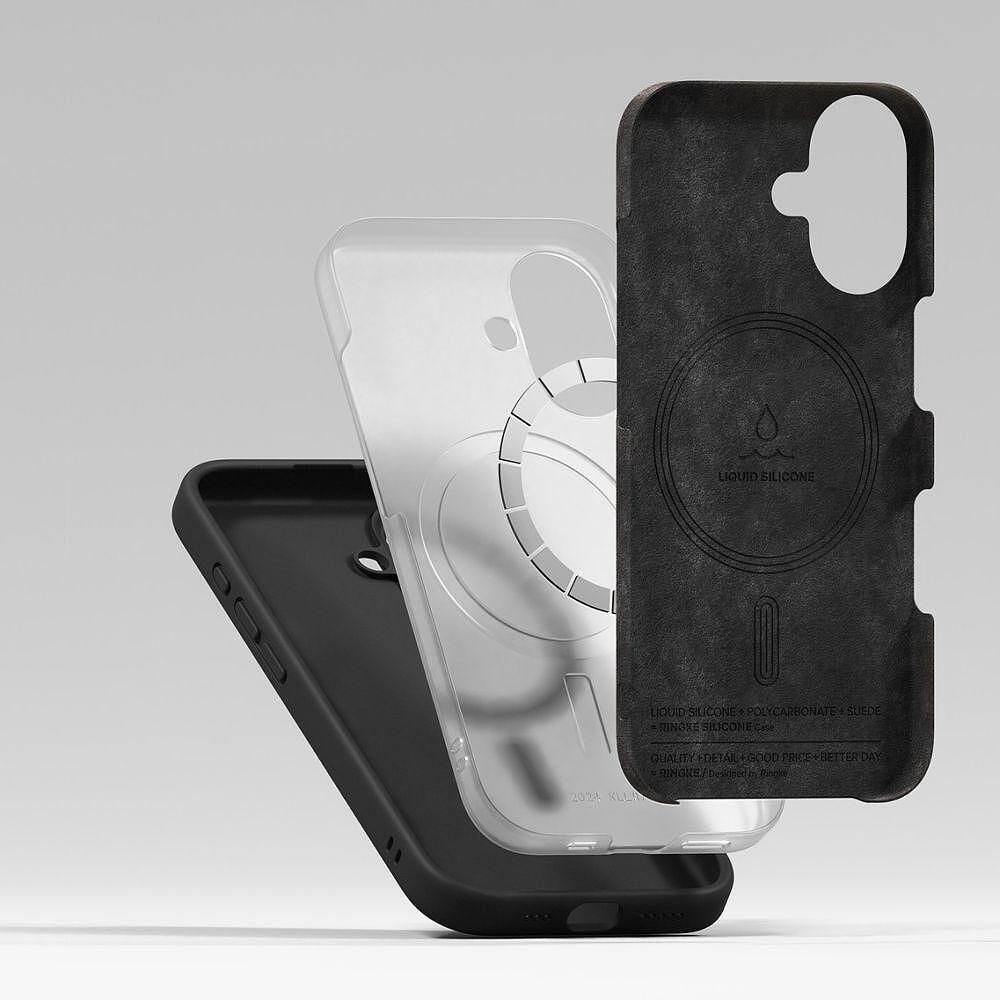 Кейс ringke silicone magnetic magsafe за iphone 16 - черен